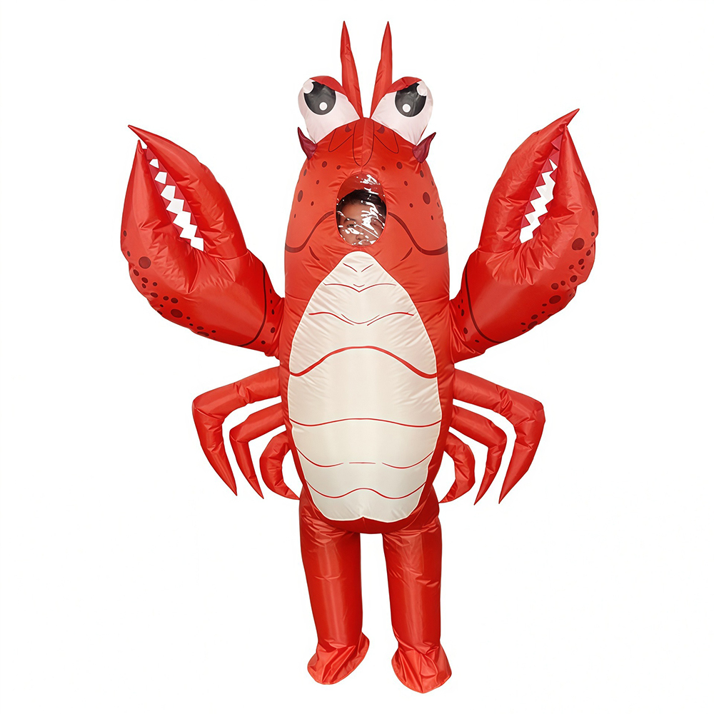 Cosplay Prop Business - Kostum Boneka Kartun Lobster Merah Tiup