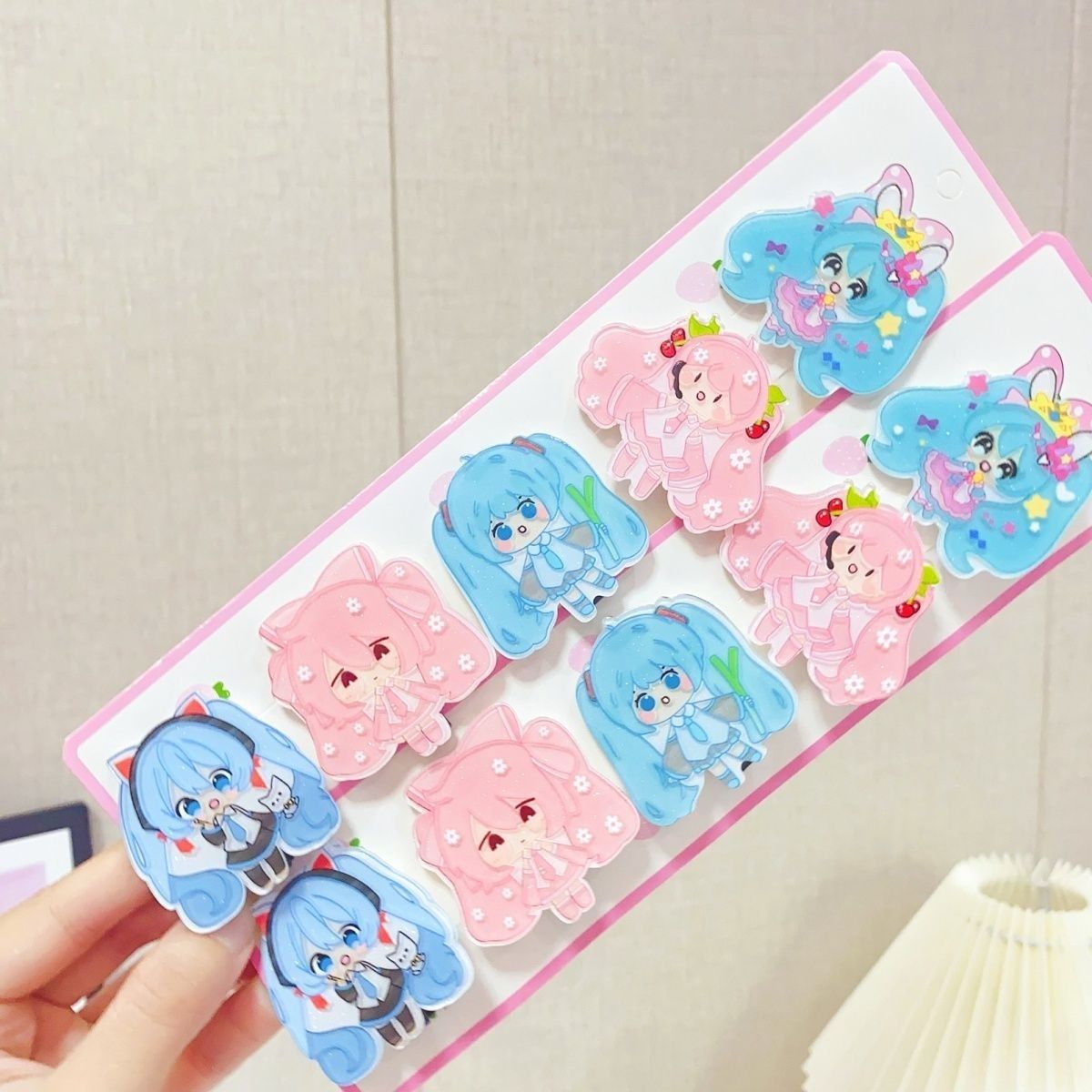 Cosplay Floating Prop - Jepit rambut kartun Hatsune Miku, jepit